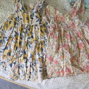 Floral Kids Dress Set - Yellow and Pink